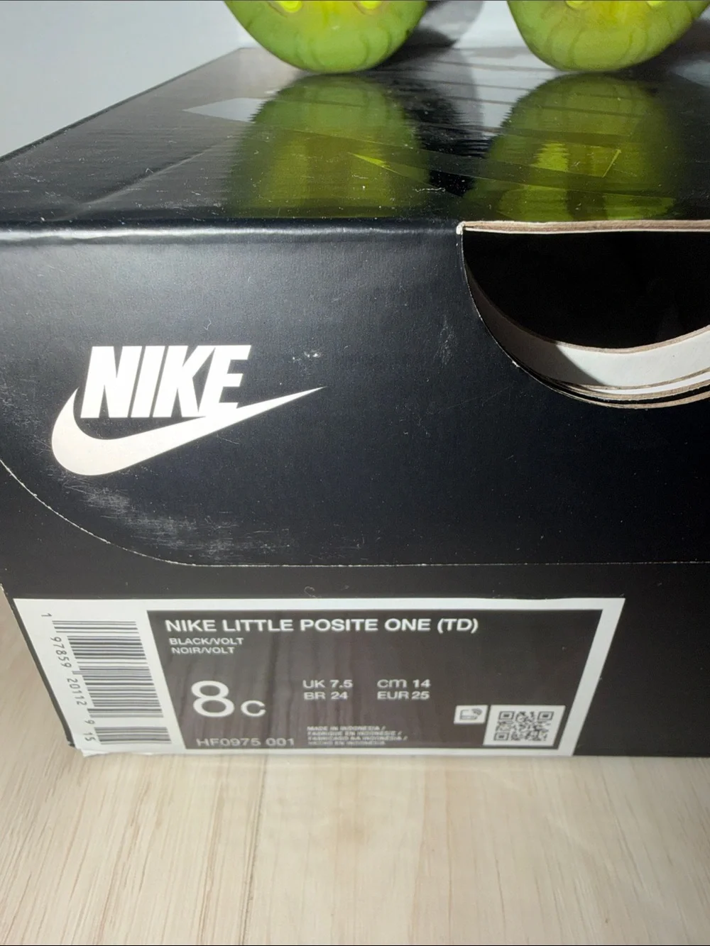 Nike Little Posite One Black/Volt (Black & Neon Green)